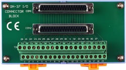 DN-37 I/O 37pin Female D-sub to Screw Term: DIN Rail Mtng